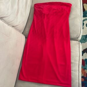 Y2K Express strapless red dress its shimmer design size 13/14